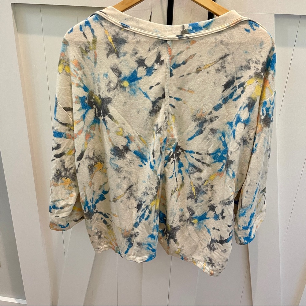By Together Tie-Dye Women's Top - Blue and Yellow size L - Picture 3 of 4